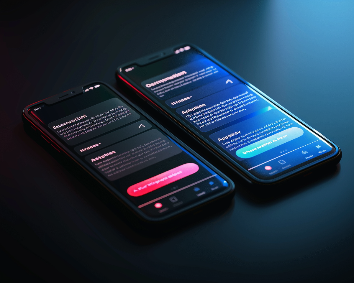 Image de deux variantes de SMS pour A/B testing