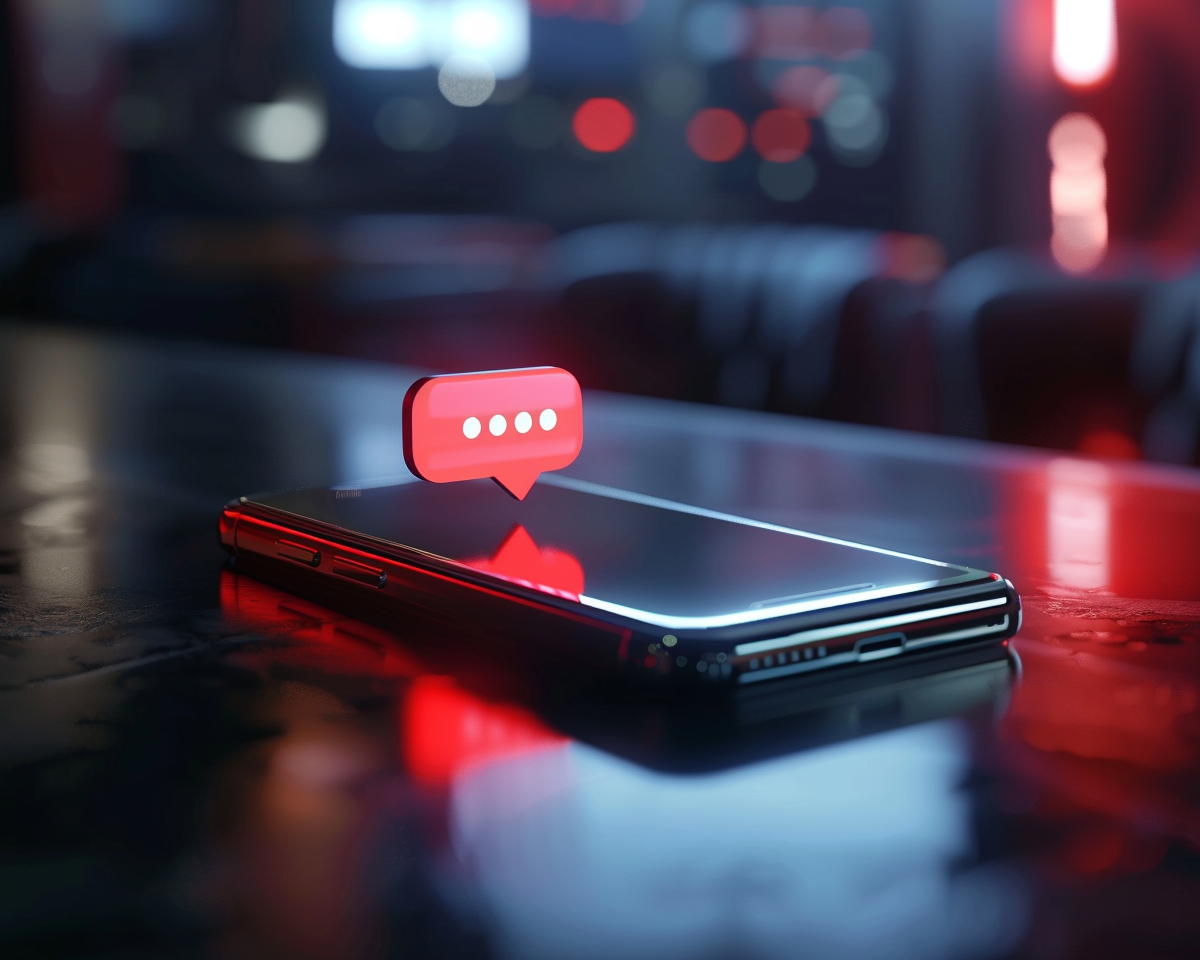 Image d'un SMS avec un appel à l'action clair