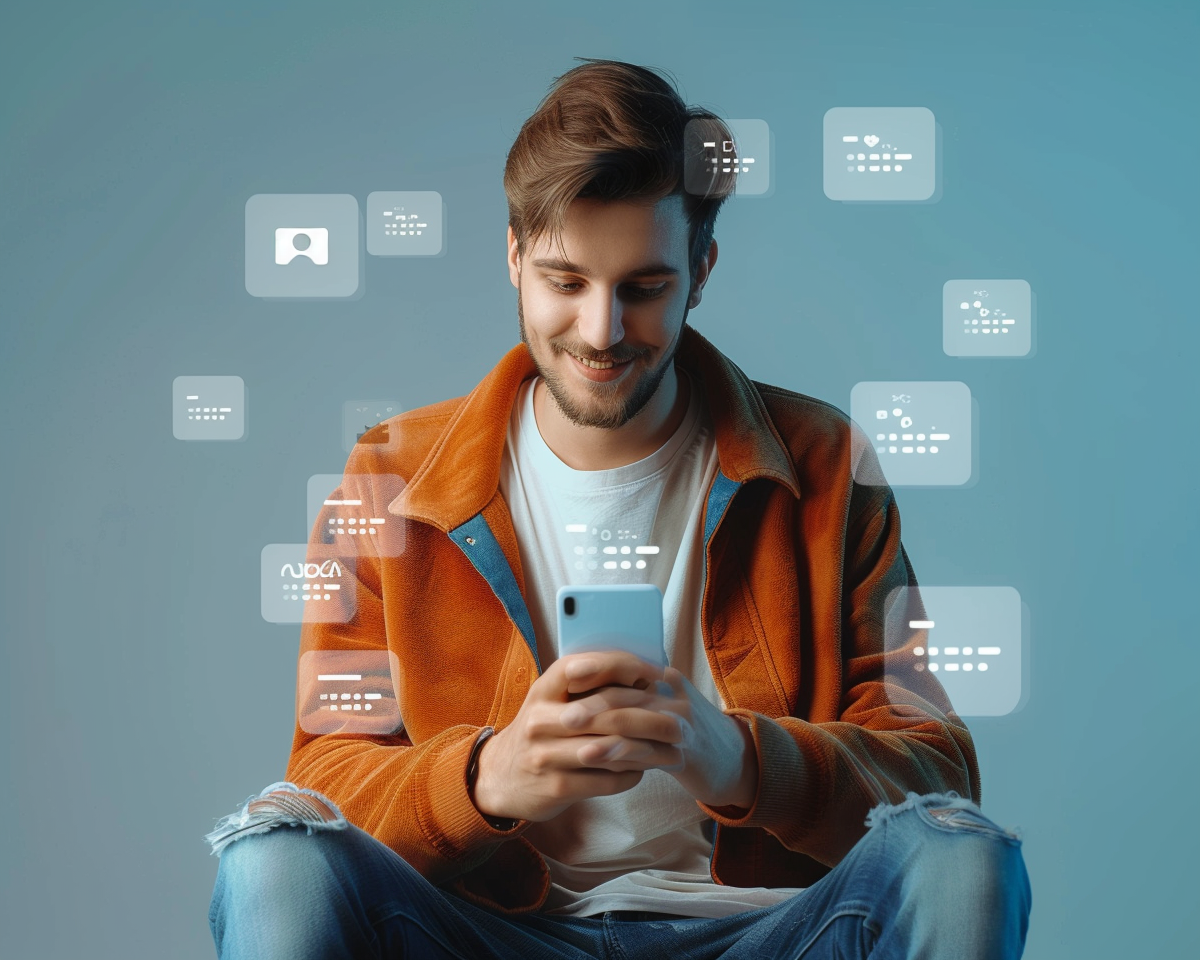 Image d'un profil utilisateur et messages SMS personnalisés