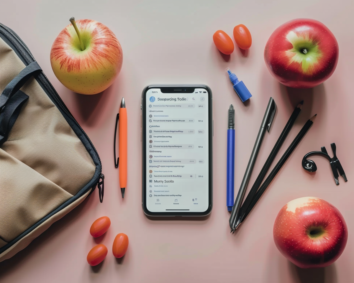 Image d'un téléphone affichant des informations scolaires